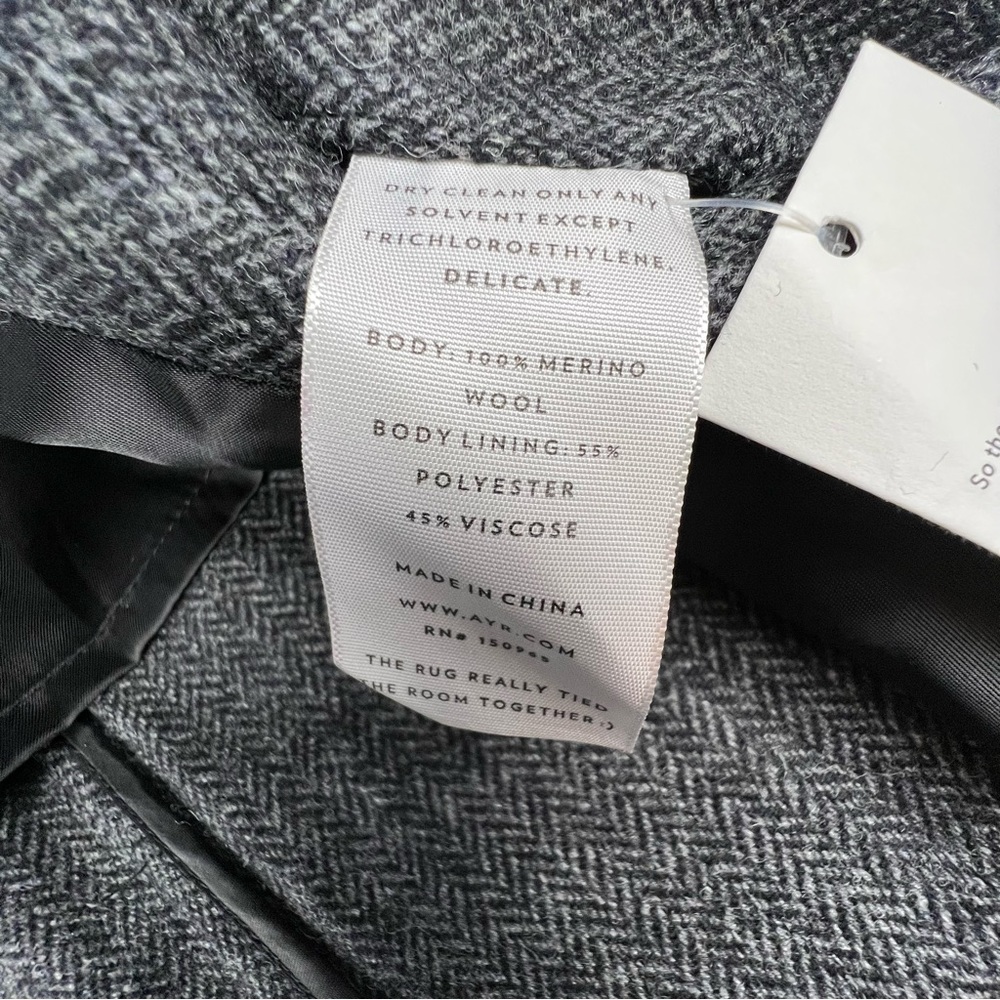 AYR The Casino Blazer Jacket Mens S Herringbone Moon Merino Lambswool Chore Coat - Picture 11 of 14